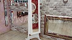 Beyaz Renk Ayaklı Boy Aynalı Takı Dolabı