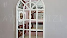 Klasik Model Beyaz Renk Dekoratif Pencere Ayna