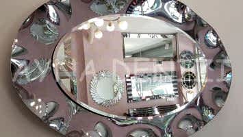 Wavy Night Model Elips Modern Ayna