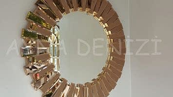 Güneş Golden Bronze Model Altın Bronz Renk Modern Ayna
