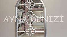 Jerez Model Gümüş Renk Dekoratif Pencere Ayna