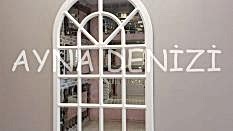 Paviya Model Beyaz Renk Dekoratif Pencere Ayna