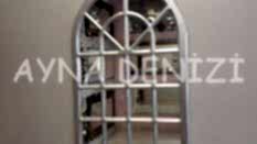 Paviya Model Gümüş Renk Dekoratif Pencere Ayna