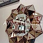 Kristal Bronze Model Modern Ayna-11