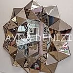 Kristal Bronze Model Modern Ayna-12