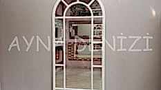 Luna Model Beyaz Renk Dekoratif Pencere Ayna