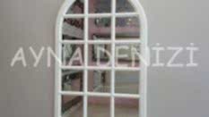 Fondi Model Beyaz Renk Dekoratif Pencere Ayna