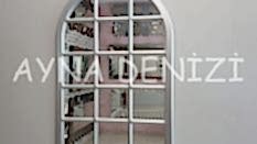 Fondi Model Gümüş Renk Dekoratif Pencere Ayna