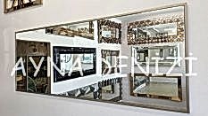 Royal Elegant Model Silver Gümüş Renk Metal Çerçeveli Dekoratif Ayna