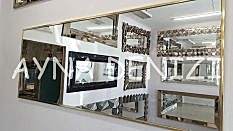 Royal Elegant Model Yellow Gold Altın Renk Metal Çerçeveli Dekoratif Ayna