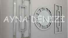 Generic Future Silver Model Üçlü Set Aynalı Saatli Niş Takımı