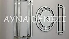 Stylish Future Silver Model Üçlü Set Aynalı Saatli Niş Takımı