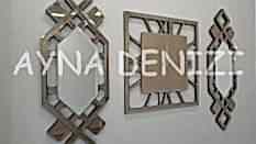 Deluxe Time Bronze Model Üçlü Set Aynalı Saatli Niş Takımı