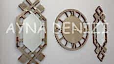 Deluxe Future Bronze Model Üçlü Set Aynalı Saatli Niş Takımı