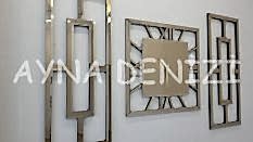 Generic Time Bronze Model Üçlü Set Aynalı Saatli Niş Takımı