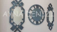 Deluxe Future Smoked Model Üçlü Set Aynalı Saatli Niş Takımı