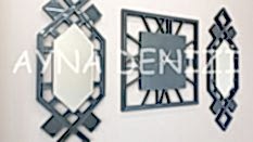 Deluxe Time Smoked Model Üçlü Set Aynalı Saatli Niş Takımı