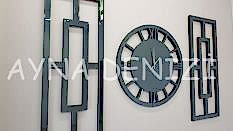 Generic Future Smoked Model Üçlü Set Aynalı Saatli Niş Takımı