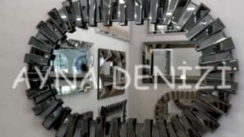 Güneş Piyano Black Small Smoked Model Modern Ayna