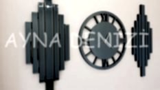 Perfect Future Smoked Model Üçlü Set Aynalı Saatli Niş Takımı