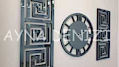 Premium Future Smoked Model Üçlü Set Aynalı Saatli Niş Takımı