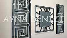 Premium Time Smoked Model Üçlü Set Aynalı Saatli Niş Takımı