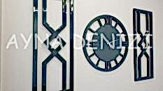 Special Future Smoked Model Üçlü Set Aynalı Saatli Niş Takımı