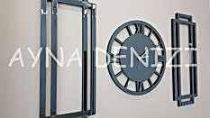 Stylish Future Smoked Model Üçlü Set Aynalı Saatli Niş Takımı