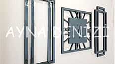 Stylish Time Smoked Model Üçlü Set Aynalı Saatli Niş Takımı