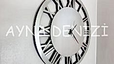 Future Roma Silver Model Gümüş Renk Dekoratif Aynalı Duvar Saati