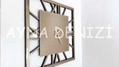 Time Bronze Model Bronz Renk Dekoratif Aynalı Duvar Saati