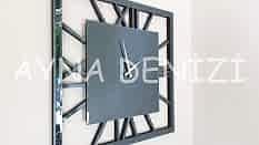 Time Smoked Model Füme Renk Dekoratif Aynalı Duvar Saati