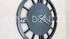 When Smoked Model Füme Renk Dekoratif Aynalı Duvar Saati