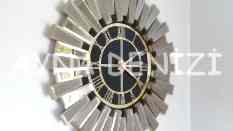 Güneş Twins Gold Black Model Altın Siyah Renk Aynalı Duvar Saati