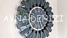 Güneş Twins Smoked Jet Model Gümüş Füme Renk Aynalı Duvar Saati