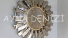 Güneş Twins Golden Jet Bronze Model Altın Bronz Renk Aynalı Duvar Saati