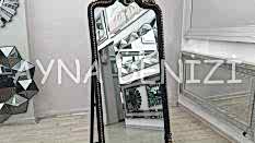 Princess Black Gold Model Siyah Altın Renk Ayaklı Boy Aynası