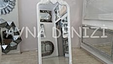 Princess White Model Beyaz Renk Ayaklı Boy Aynası