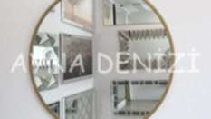 Circle Eighty Gold Model Gold Altın Renk Metal Çerçeveli Yuvarlak Dairesel Dekoratif Ayna