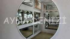 Circle Eighty White Model Beyaz Renk Metal Çerçeveli Yuvarlak Dairesel Dekoratif Ayna